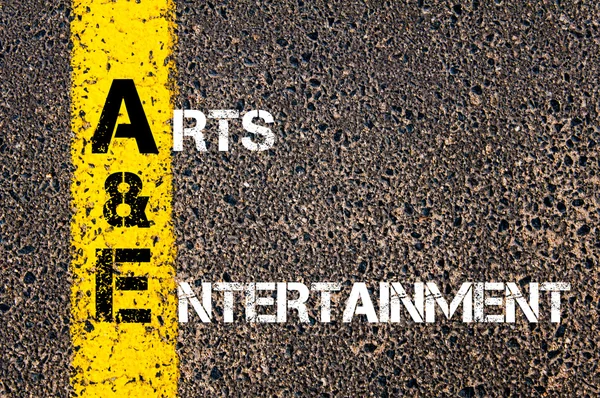 Acrónimo de negócio AE como Artes e Entretenimento — Fotografia de Stock