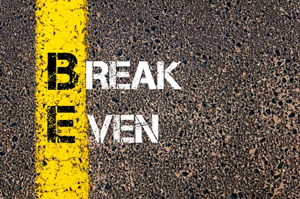 Acrónimo de negocio BE as Break Even — Foto de Stock