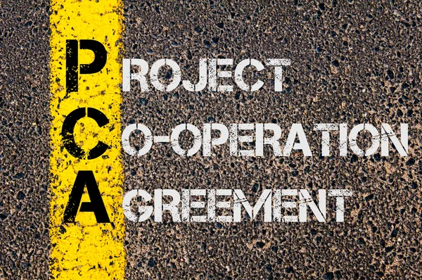 Business Acronym PCA as Project Co-Operation Agreement — Stock fotografie