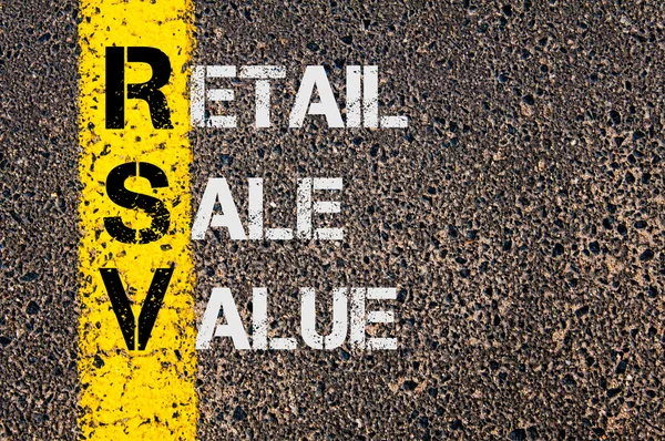 Business Acronym RSV as Retail Sale Value — Stock Photo, Image