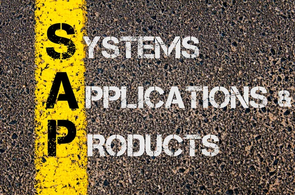 Business Acronym SAP as Systems Applications Products — Stock Photo, Image