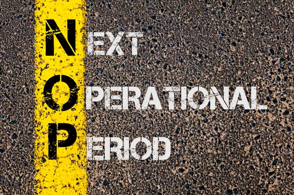 Zakelijke acroniem Nop als volgende operationele periode — Stockfoto