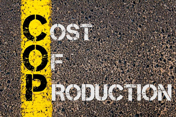 Business Acronym COP as Cost Of Production — Zdjęcie stockowe