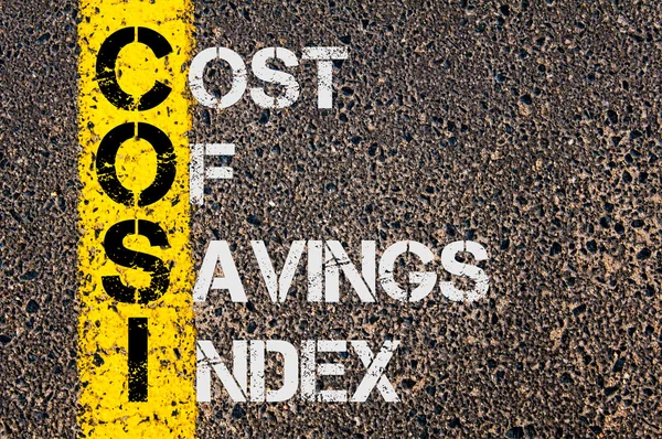 Acronyme d'entreprise COSI comme indice du coût des économies — Photo