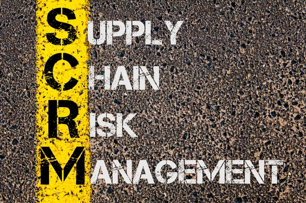 Бизнес-акроним SCRM как управление рисками цепочки поставок — стоковое фото