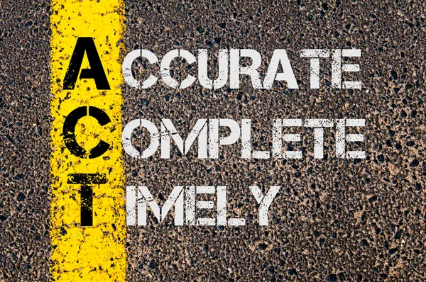 Business Acronym ACT as Accurate Complete Timely — Stock fotografie