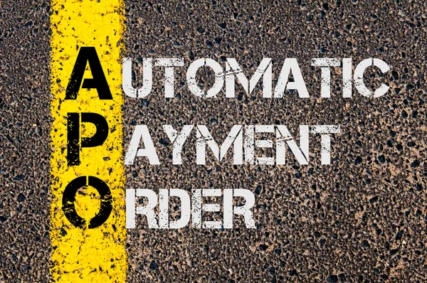 Acronyme d'affaires APO comme ordre de paiement automatique — Photo