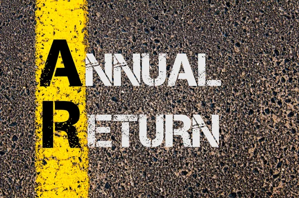 Business Acronym AR as Annual Return — Stockfoto