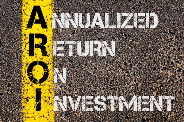 Business Acronym AROI as Annualized Return On Investment — Stok fotoğraf