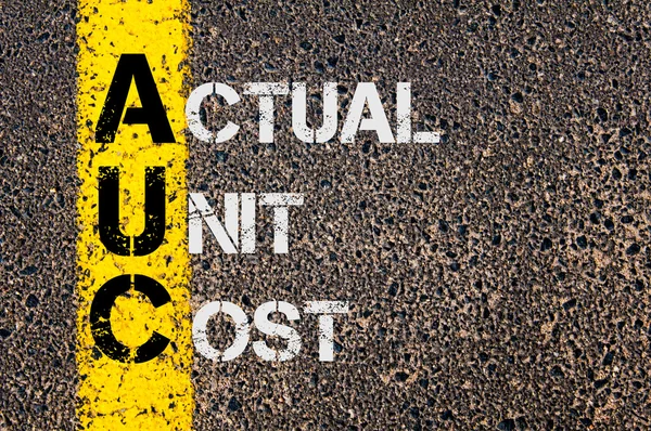 Acrônimo de negócio AUC como custo unitário real — Fotografia de Stock