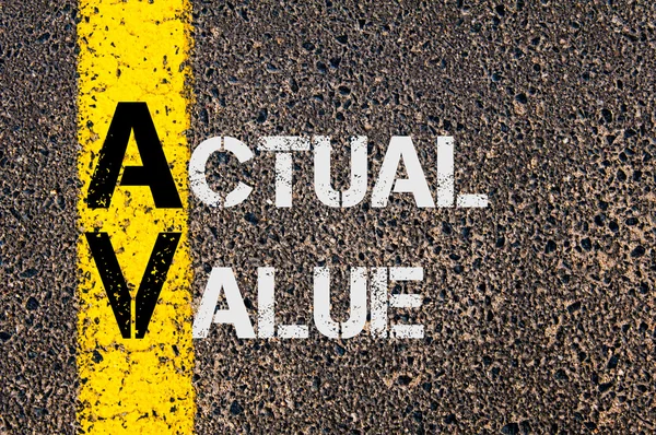 Business Acronym AV as Actual Value — Stok fotoğraf