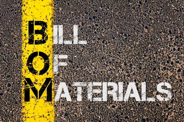 Acrônimo de negócio BOM como Bill Of Materials — Fotografia de Stock