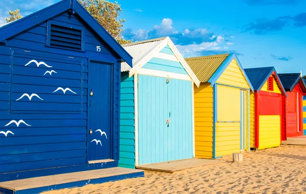 Badning lådor på Brighton Beach, Australien — Stockfoto