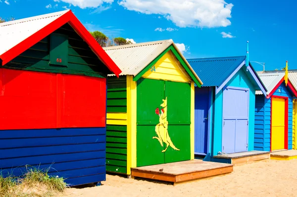 Κολύμβησης κουτιά σε παραλία του Brighton, Αυστραλία — Φωτογραφία Αρχείου
