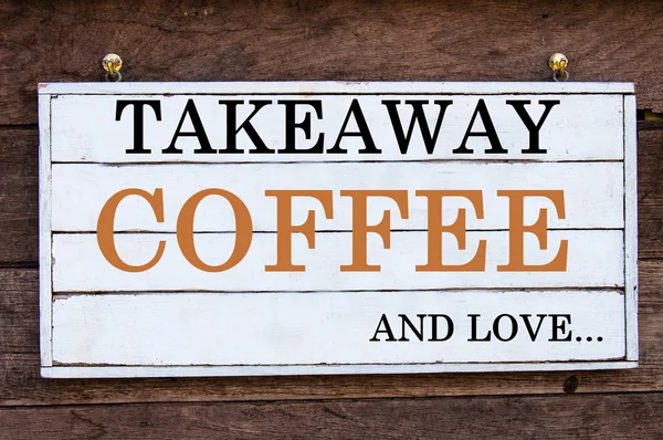 Inspirational message - Takeaway Coffee and Love — Stock Photo, Image