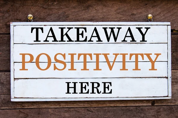 Mensagem inspiradora - Takeaway Positividade Aqui — Fotografia de Stock