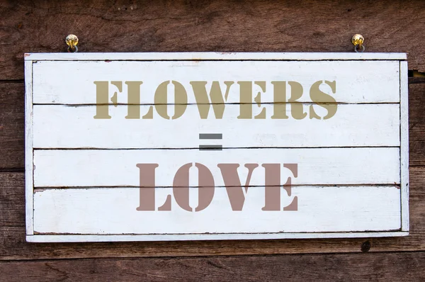 Inspirational message - Flowers Equal Love — Stockfoto