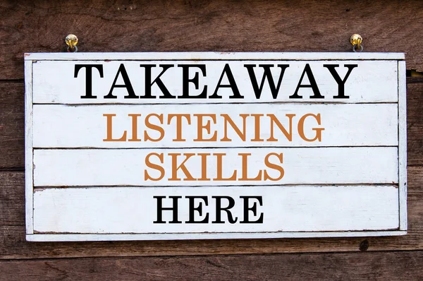 Inspirerande meddelande - Takeaway lyssnande färdigheter här — Stockfoto