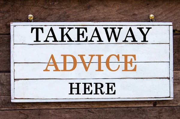 Inspirational message - Takeaway Advice Here — Stock Photo, Image