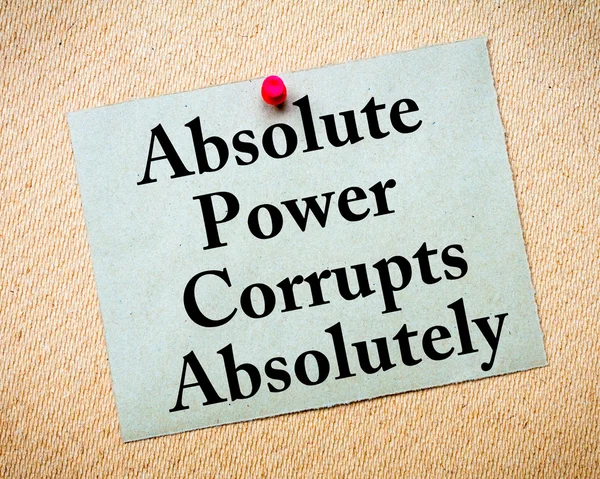 Absolute Power Corrupts Absolutamente dizendo escrito em papel — Fotografia de Stock