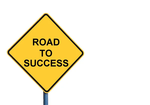 Yellow roadsign with ROAD TO SUCCESS message — Stock Photo, Image