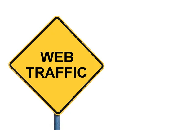 Yellow roadsign with WEB TRAFFIC message — Stock Photo, Image