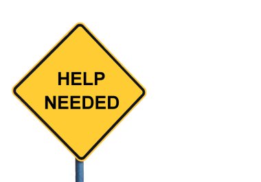 Yardım gerekli mesaj ile sarı mesaj