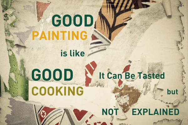 Inspirational message - Good Painting is Like Good Cooking Rechtenvrije Stockfoto's