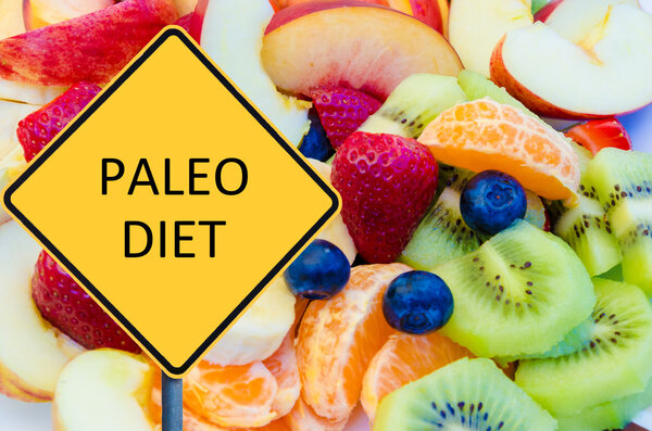 Yellow roadsign with message PALEO DIET