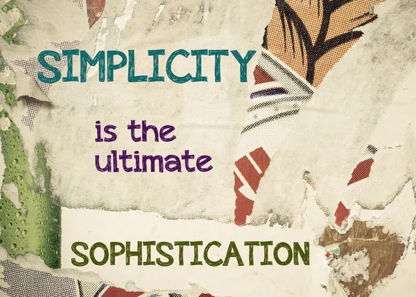 Mensaje inspirador - La simplicidad es la máxima sofisticación —  Fotos de Stock