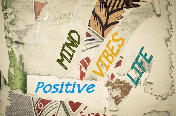 Messaggio ispiratore - Mente Positiva, Vibes, Vita — Foto Stock