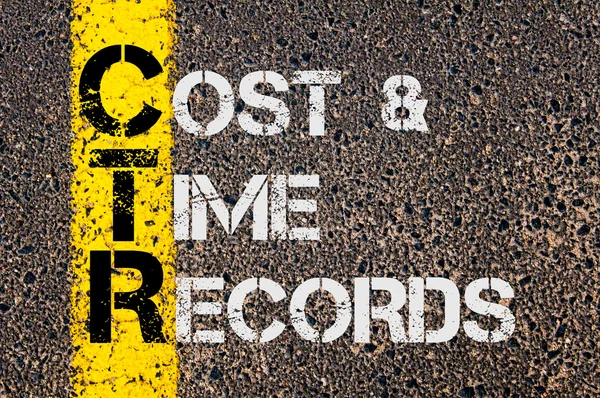 Acrônimo de negócio CTR como COST e TIME RECORDS — Fotografia de Stock