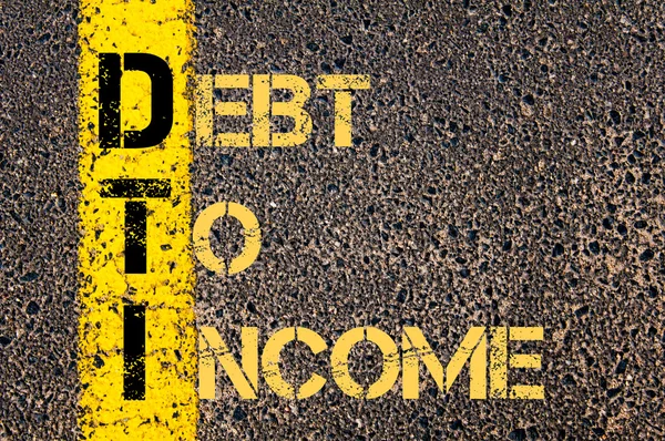 Business Acronym DTI as DEBT TO INCOME — Stock Photo, Image