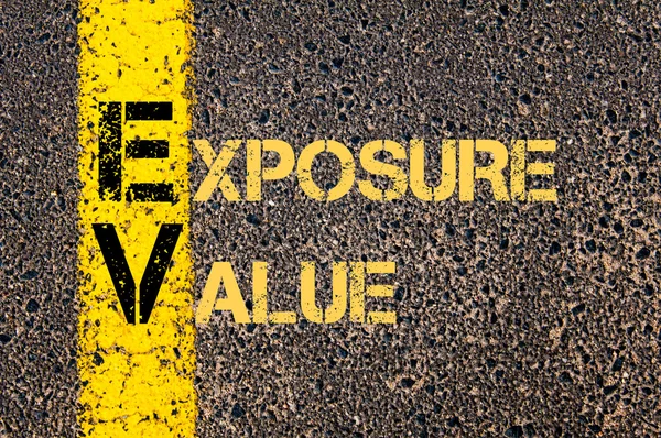 Business Acronym EV as EXPOSURE VALU — стоковое фото