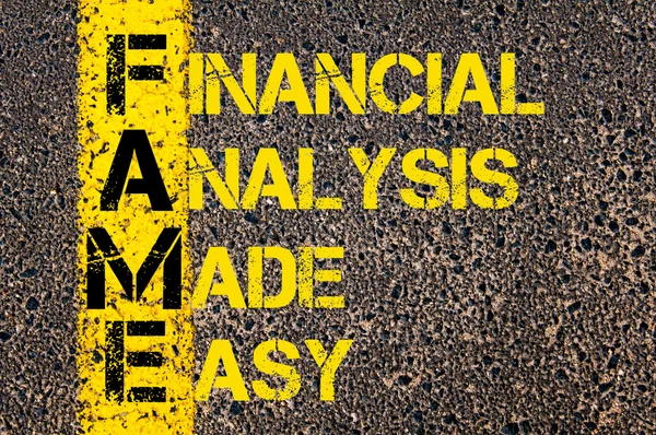 Business Acronym FAME as Financial Analysis Made Easy — Zdjęcie stockowe