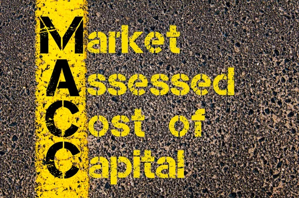 Wirtschaftsakronym macc als Marktbewertung der Kapitalkosten — Stockfoto