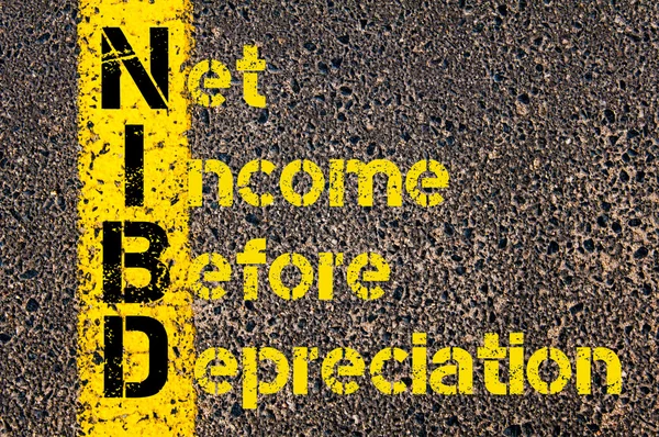 Business Acronym NIBD as Net Income Before Depreciation — Stok fotoğraf