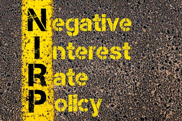 Business Acronym NIRP as Negative Interest Rate Policy — Stok fotoğraf