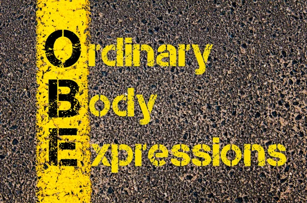 Accounting Business Acronym OBE Ordinary Body Expressions — Φωτογραφία Αρχείου