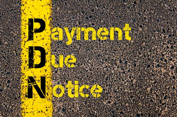 Accounting Business Acronym PDN Payment Due Notice — 图库照片