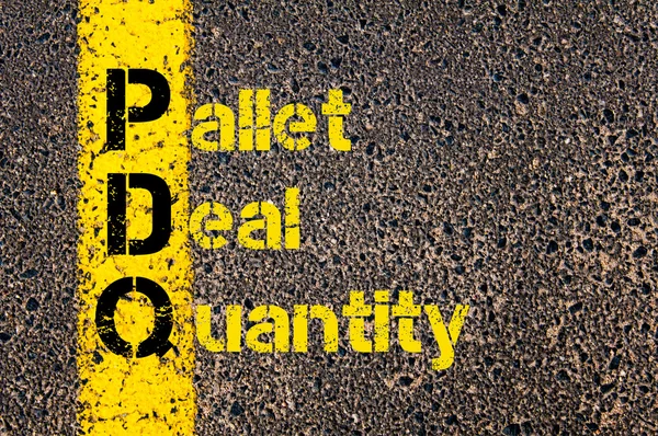 Contabilità Attività commerciale Acronimo PDQ Pallet Deal Quantità — Foto Stock