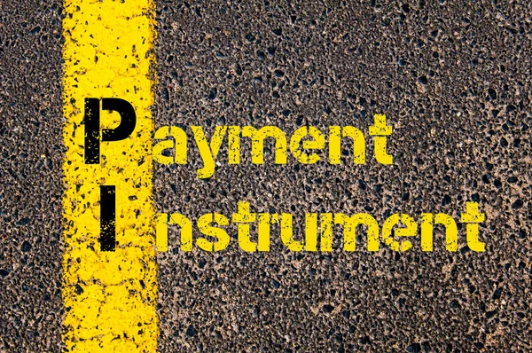 Accounting Business Acronym PI Payment Instrument — Stock Photo, Image