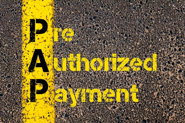 Acronyme d'entreprise comptable PAP Paiement préautorisé — Photo