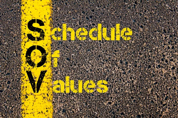 Accounting Business Acronym SOV Schedule Of Values — Stock Photo, Image