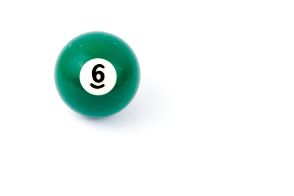 Billiard ball six isolated on a white background — Stock Photo, Image