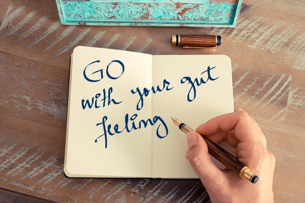 Motivational concept with handwritten text GO WITH YOUR GUT FEELING — Zdjęcie stockowe