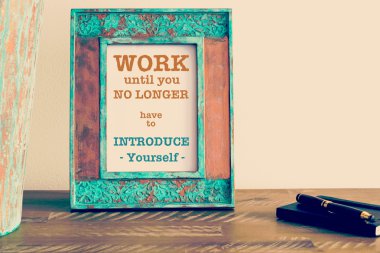 Motivational quote written with typewriter font