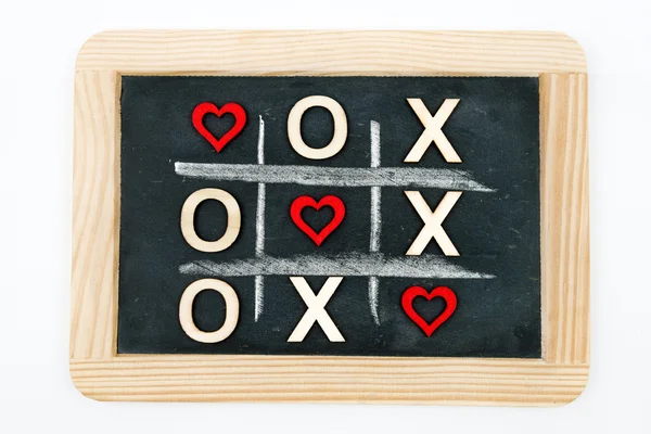 Vintage chalkboard with Tic Tac Toe Game — Stockfoto