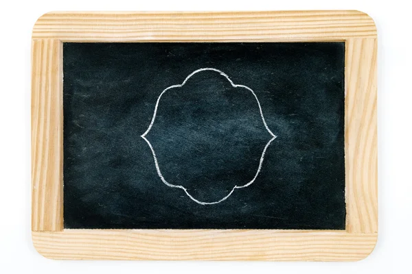 Wooden vintage chalkboard frame isolated on white — Stockfoto