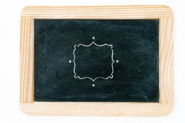 Wooden vintage chalkboard frame isolated on white — Stockfoto